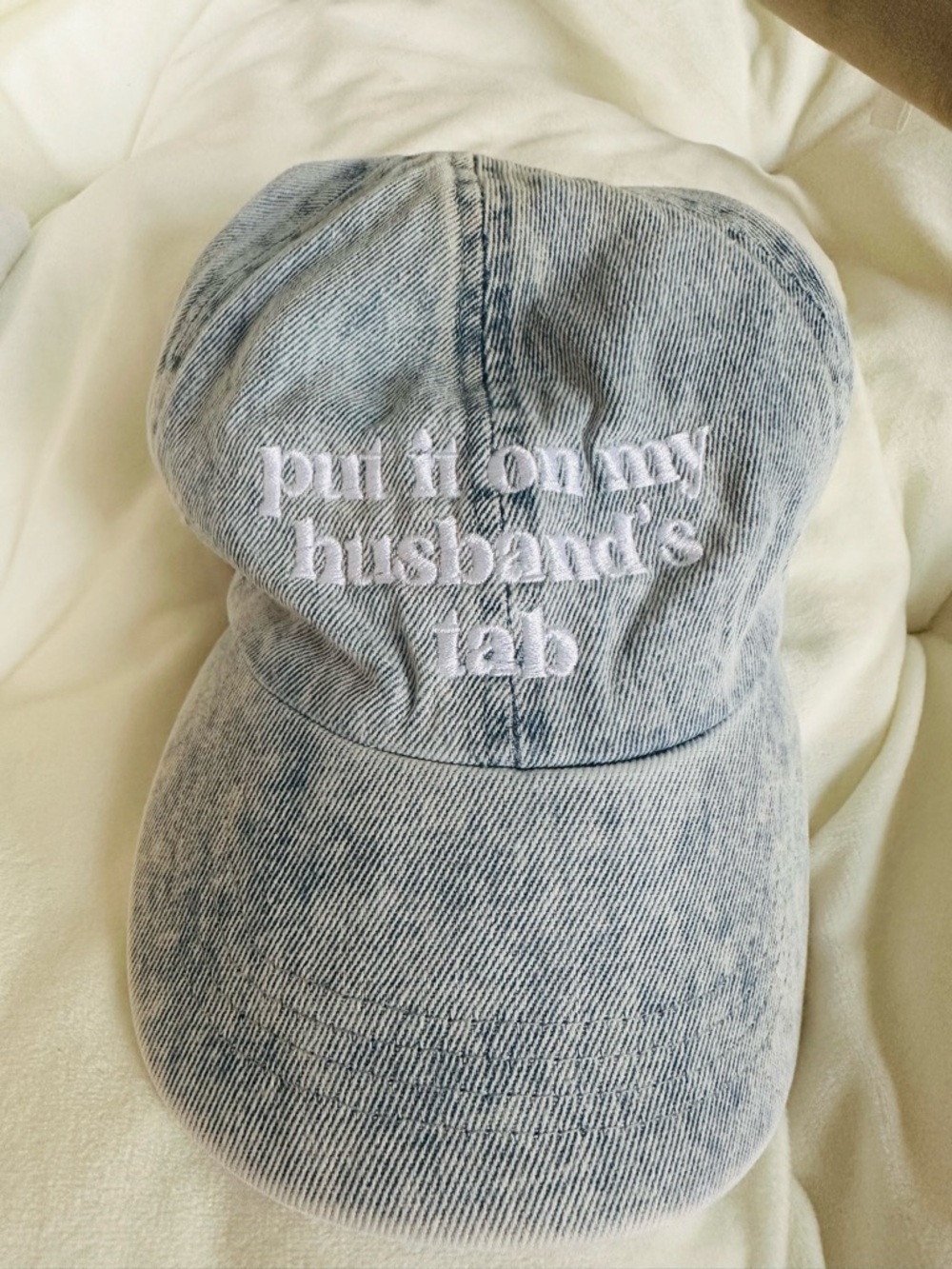 $7 🔥 Boutique Style Light Wash Sassy Wife Denim Cap With Adjustable Strap